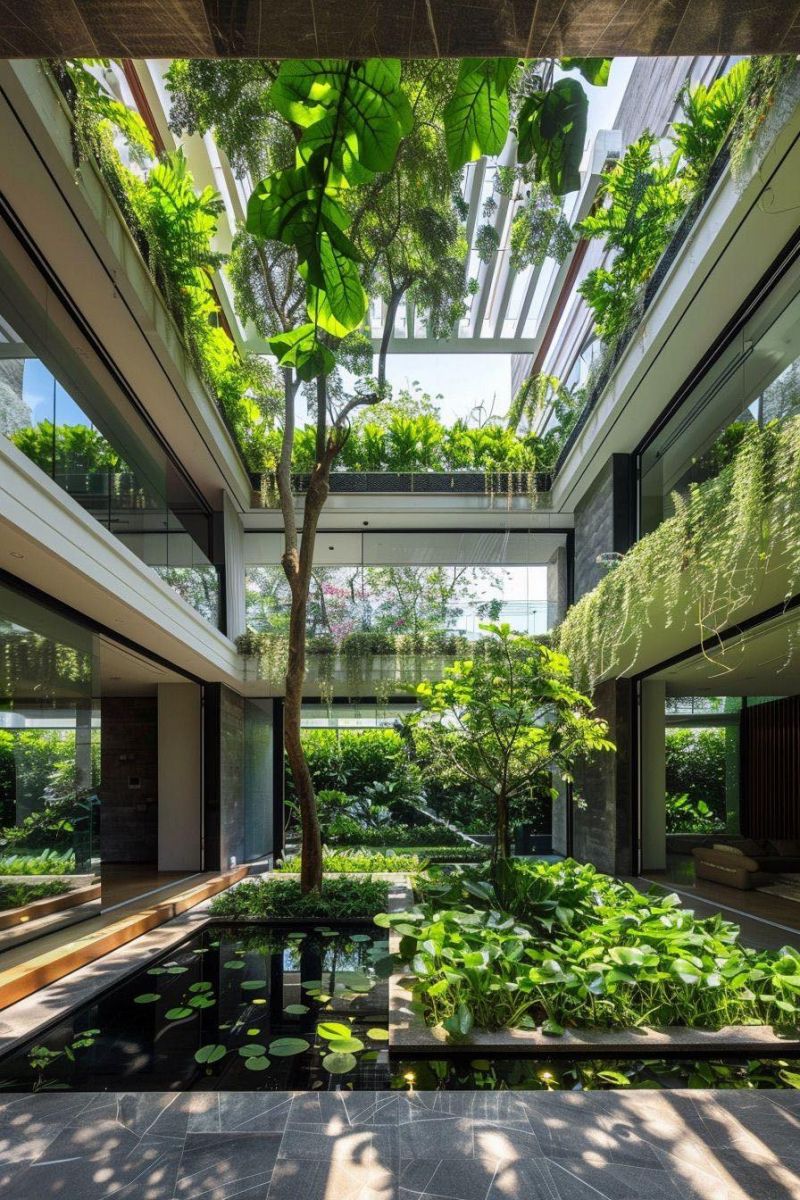 tiểu cảnh nước giếng trời